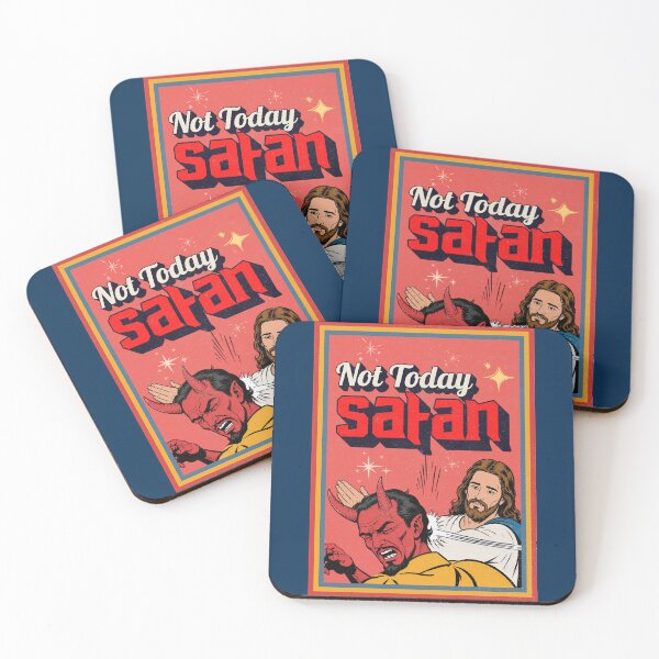Item preview, Not Today Satan — Retro Jesus Satan Clash Graphic designed and sold by Alt Christian.