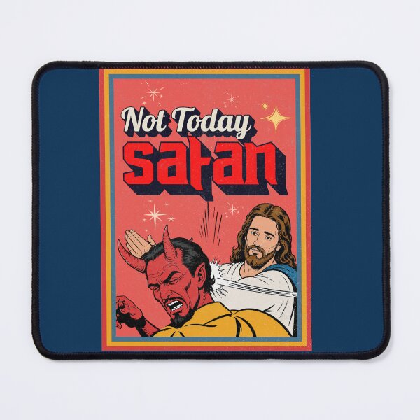 Artikelvorschau, Nicht heute, Satan – Retro-Jesus-Satan-Kampf-Grafik entworfen und verkauft von Alt Christian.