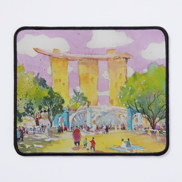 Item preview, Victoria Theatre lawn with view of Marina bay Sands and Anderson bridge  designed and sold by Almondtree.