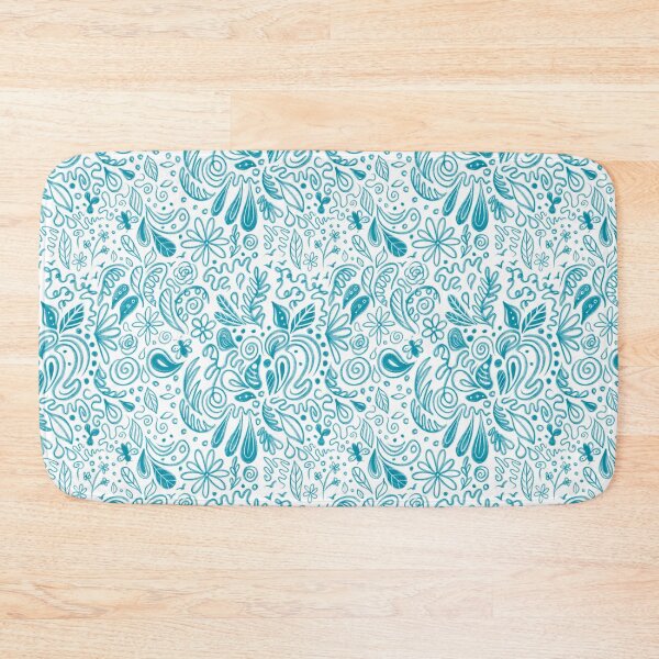 Item preview, Blue Coastal Floral Pattern Design designed and sold by beachlifeshop.