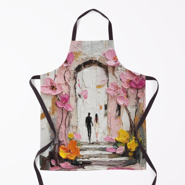 Item preview, Romantic Couple Walking Under Pink Floral Arch designed and sold by colorful-white.