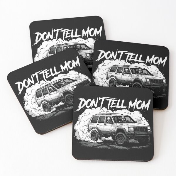 Item preview, Don't Tell Mom White XJ Cherokee Drifting Skeletons Graphic designed and sold by Off-Road-Zone.