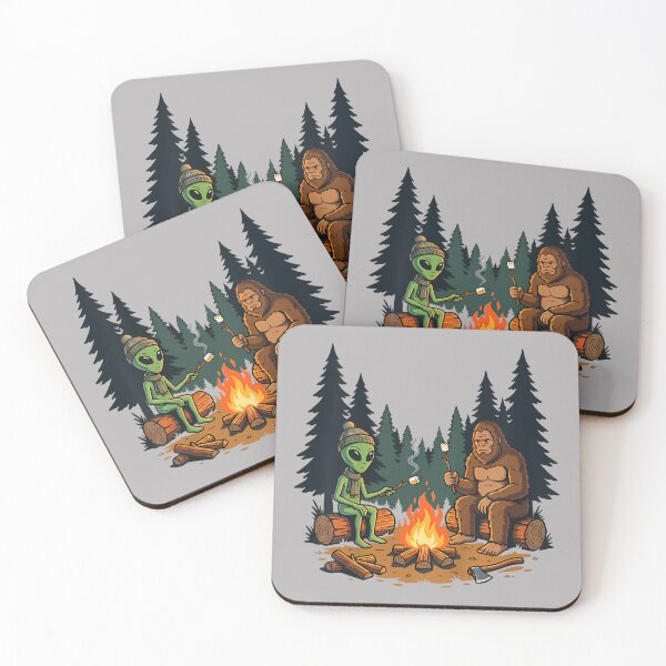 Item preview, Bigfoot Alien Campfire Camping designed and sold by GreggRoss.