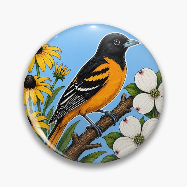Item preview, Maryland Oriole & Black-Eyed Susan Heritage Graphic designed and sold by The-Drip-Studio.