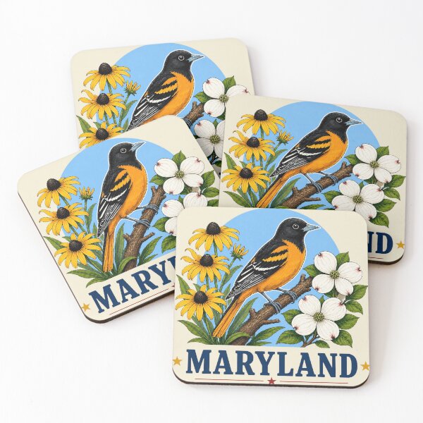 Item preview, Maryland Oriole & Black-Eyed Susan Heritage Graphic designed and sold by The-Drip-Studio.