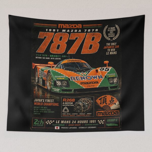 Item preview, 1991 Mazda 787B R26B Rotary JDM Racing Legend Vintage Art designed and sold by TheArtOfCar.
