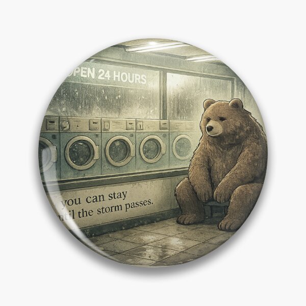 Item preview, You Can Stay Until the Storm Passes Cozy Comfort Sticker designed and sold by Softbear Atelier.