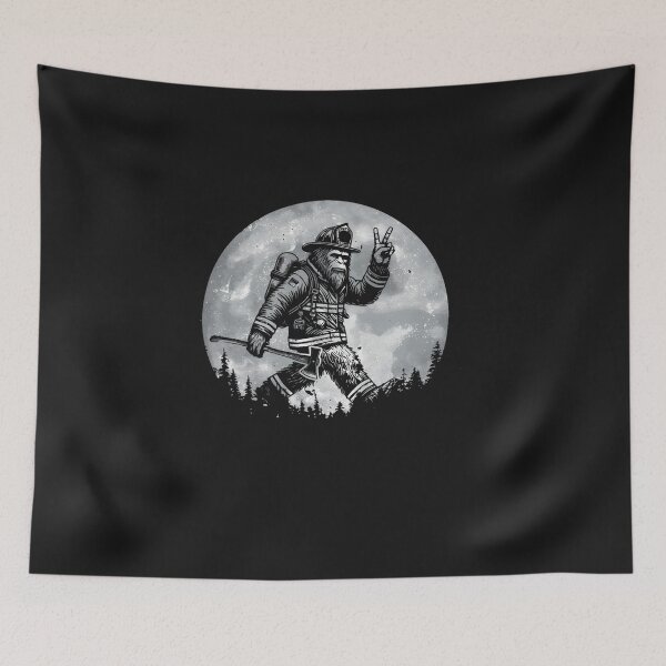 Item preview, Firefighting Retro Bigfoot Firefighter Sasquatch Fireman designed and sold by FrankIsabel.