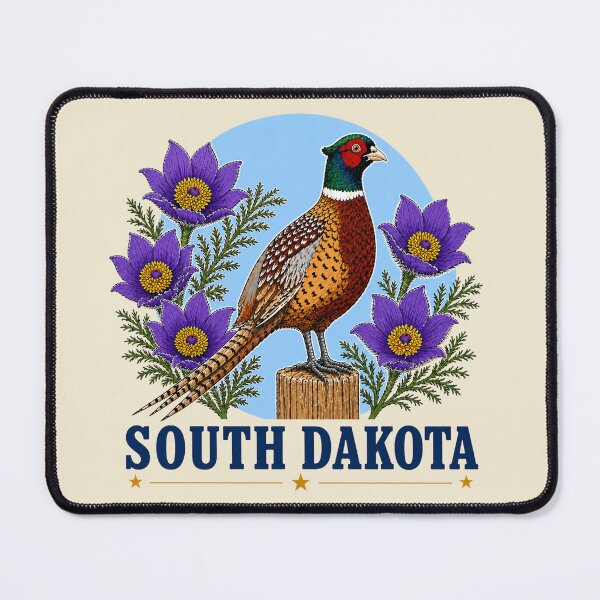 Item preview, South Dakota Pheasant & Pasque Flower Heritage Graphic designed and sold by The-Drip-Studio.