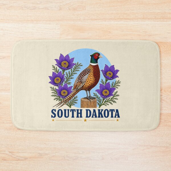 Item preview, South Dakota Pheasant & Pasque Flower Heritage Graphic designed and sold by The-Drip-Studio.