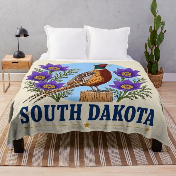 Item preview, South Dakota Pheasant & Pasque Flower Heritage Graphic designed and sold by The-Drip-Studio.