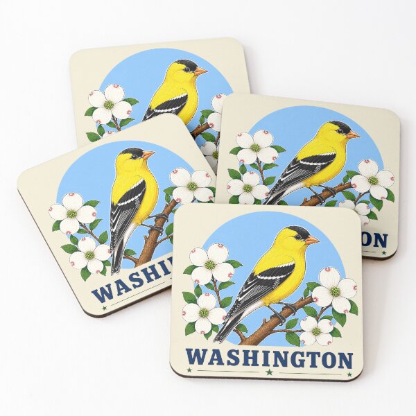 Item preview, Washington Goldfinch & Pacific Dogwood Homage designed and sold by The-Drip-Studio.