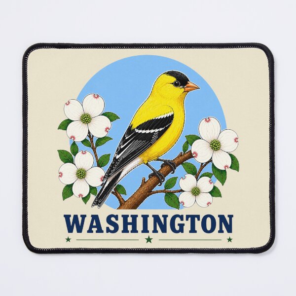 Item preview, Washington Goldfinch & Pacific Dogwood Homage designed and sold by The-Drip-Studio.