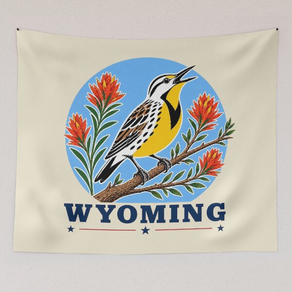 Item preview, Wyoming Meadowlark & Indian Paintbrush Homage designed and sold by The-Drip-Studio.