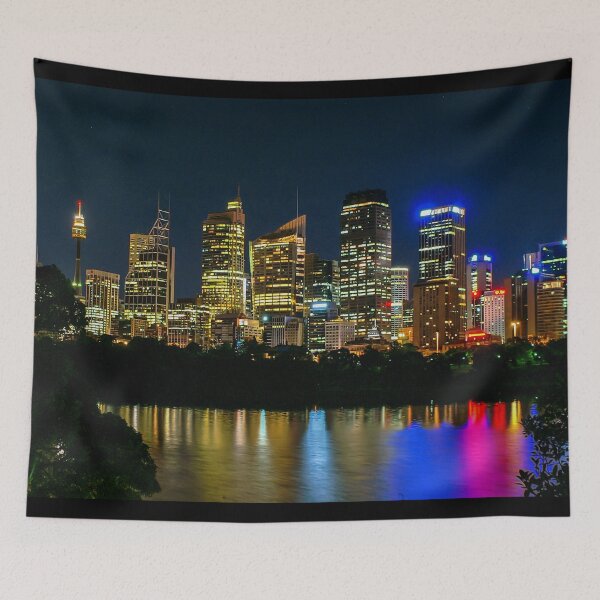 Item preview, Sydney City Skyline at Night - Australia Harbour Lights | Iconic Urban Landscape & Travel Art designed and sold by Ross.A.Campbell.