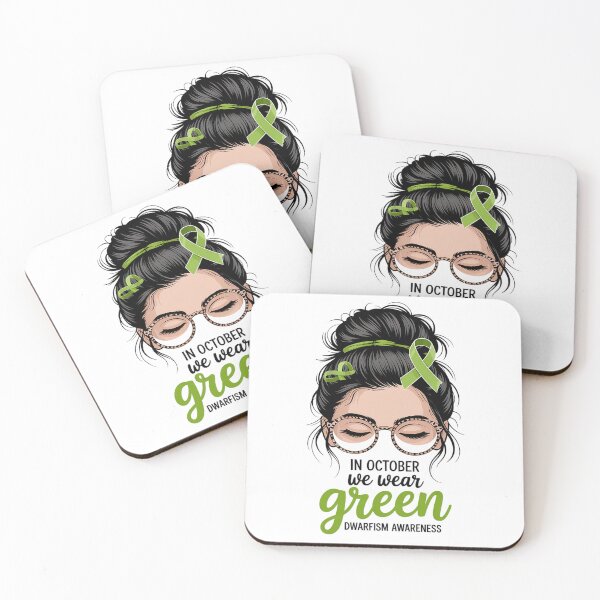 Item preview, In October We Wear Green Dwarfism Awareness Messy Bun designed and sold by grounabslaninal.