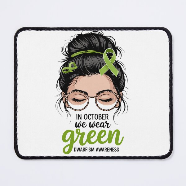 Item preview, In October We Wear Green Dwarfism Awareness Messy Bun designed and sold by grounabslaninal.