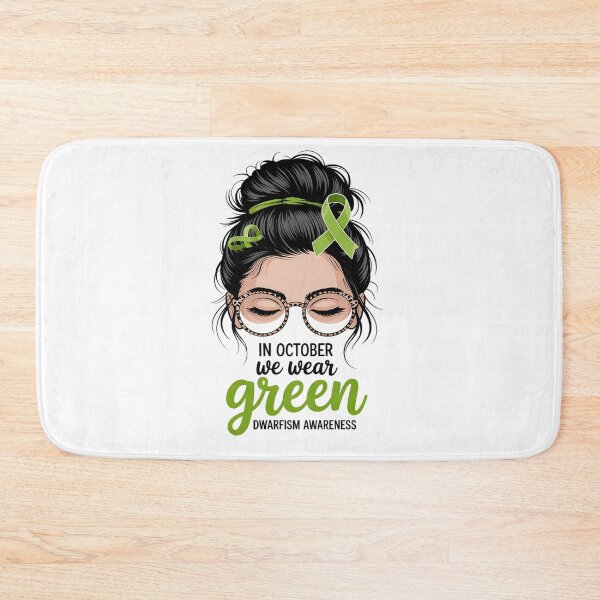 Item preview, In October We Wear Green Dwarfism Awareness Messy Bun designed and sold by grounabslaninal.