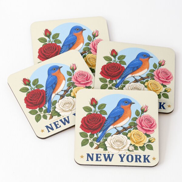 Item preview, New York Bluebird & Rose Homage designed and sold by The-Drip-Studio.