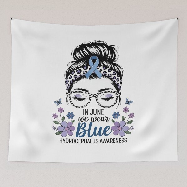 Item preview, In September We Wear Blue Hydrocephalus Awareness Messy Bun designed and sold by grounabslaninal.