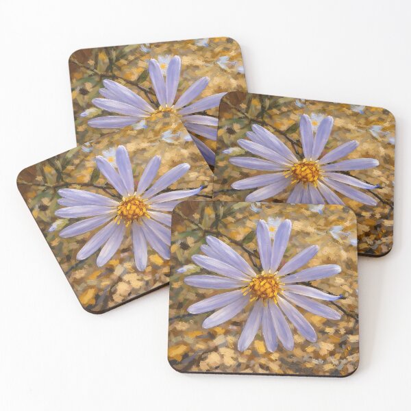 Item preview, Lavender Wild Aster Flower Oil Painting Nature Photography designed and sold by Blossom-Breeze.