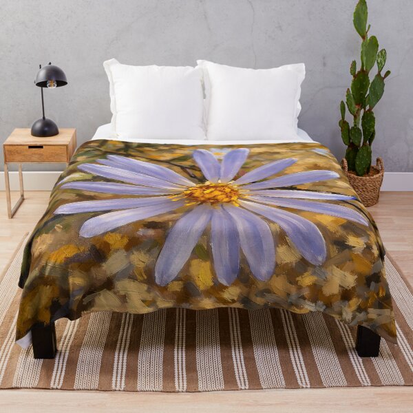 Item preview, Lavender Wild Aster Flower Oil Painting Nature Photography designed and sold by Blossom-Breeze.