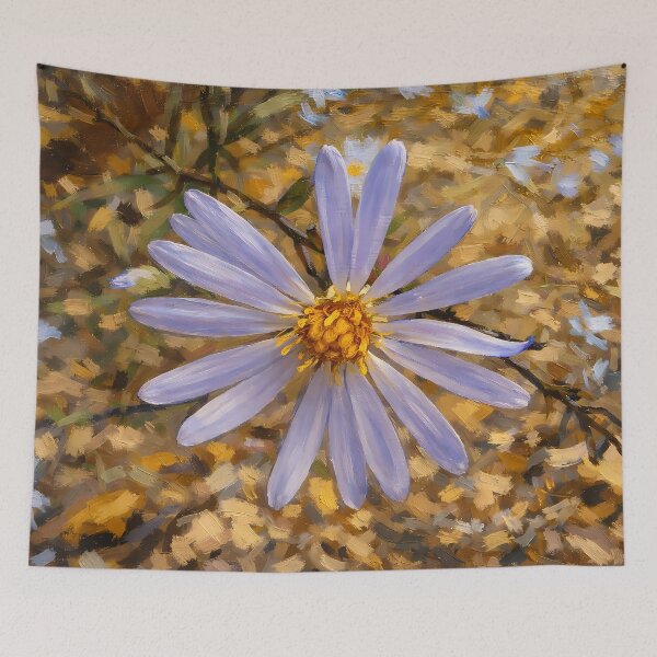 Item preview, Lavender Wild Aster Flower Oil Painting Nature Photography designed and sold by Blossom-Breeze.