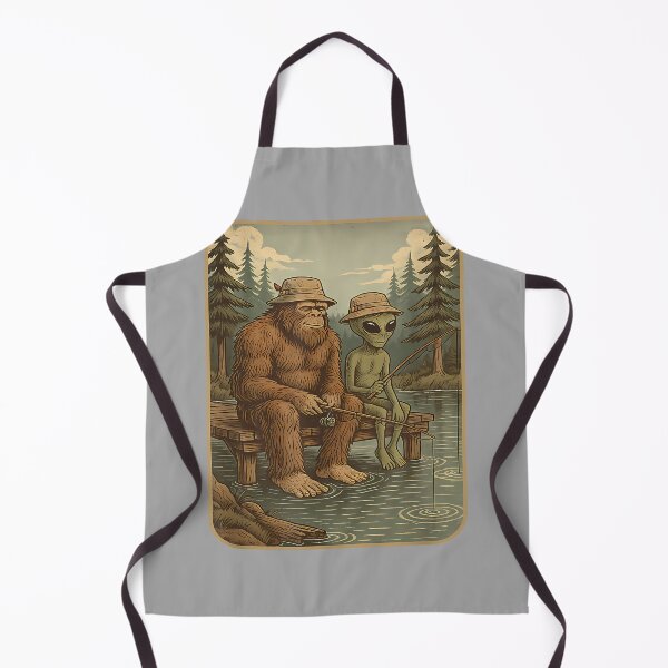 Item preview, Bigfoot Alien Fishing Men Boys Sasquatch Fishing Distressed designed and sold by GreggRoss.