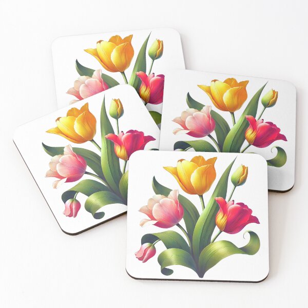 Item preview, Elegant Red Yellow Pink Tulip Bouquet Bloom Shapes Mania designed and sold by Shapes-Mania.