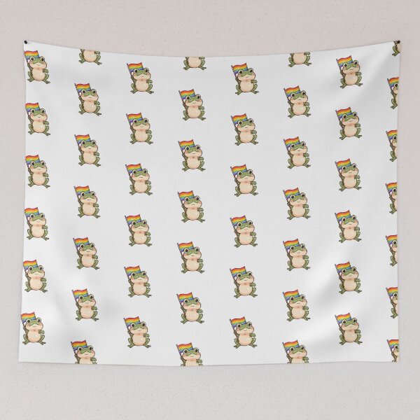 Item preview, Kawaii Pride Frog with Rainbow Flag – Funny LGBTQ Cute Animal Art designed and sold by Pride_Prints.