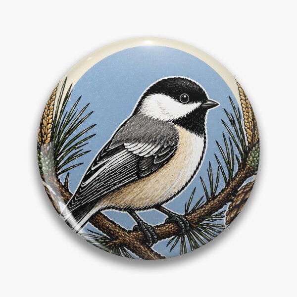 Item preview, Maine Chickadee & Pine Cone Homage designed and sold by The-Drip-Studio.