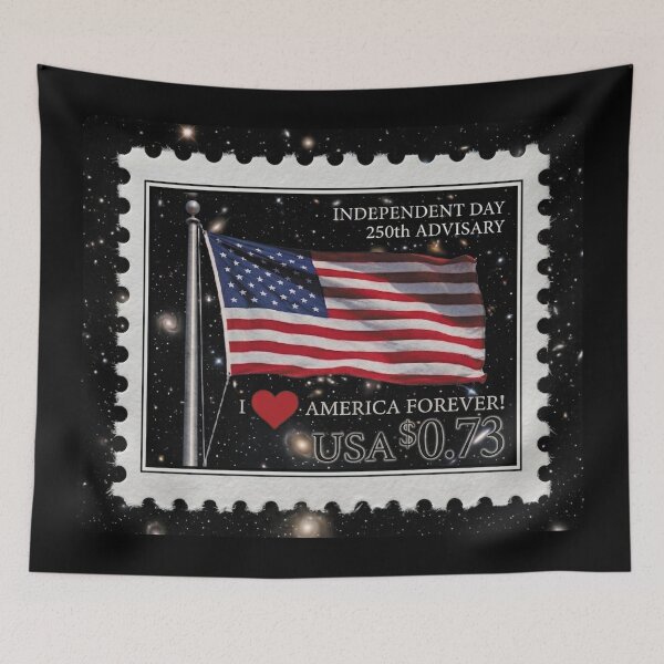 Item preview, POSTAGE STAMP Independence Day on the occasion of the 250th anniversary of the USA V1C designed and sold by ART-OF-ORION.