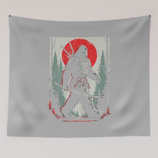 Item preview, Japanese Bigfoot Samurai Katana Sasquatch Art Men Women Kids designed and sold by ArleneRowe.