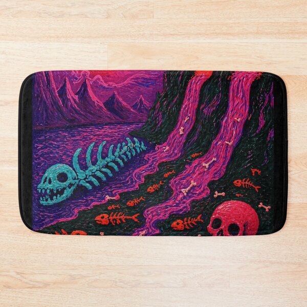 Item preview, Neon Skull River Psychedelic Landscape designed and sold by Modaozushi216.