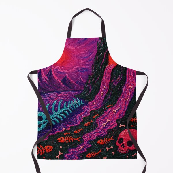 Item preview, Neon Skull River Psychedelic Landscape designed and sold by Modaozushi216.