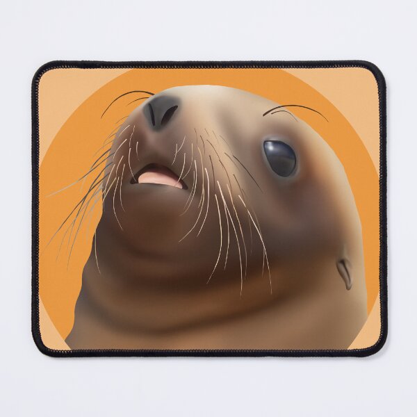 Item preview, Cute pakake (NZ sea lion) pup on orange designed and sold by GivernyKate.