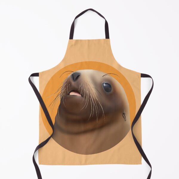 Item preview, Cute pakake (NZ sea lion) pup on orange designed and sold by GivernyKate.