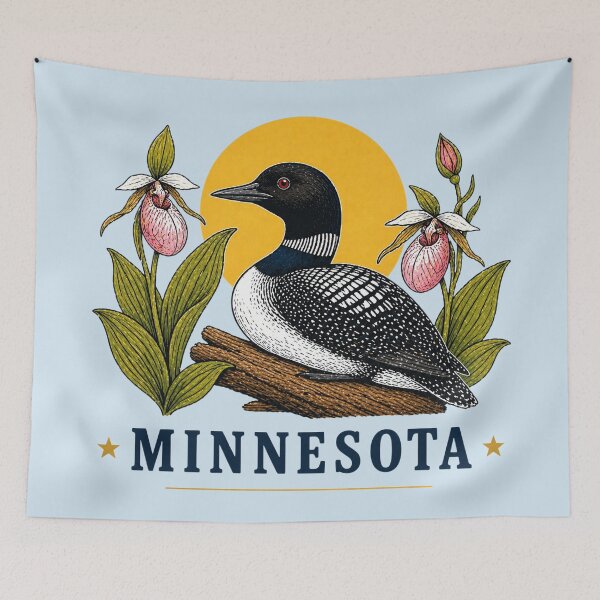 Item preview, Minnesota Loon & Lady Slipper Homage designed and sold by The-Drip-Studio.