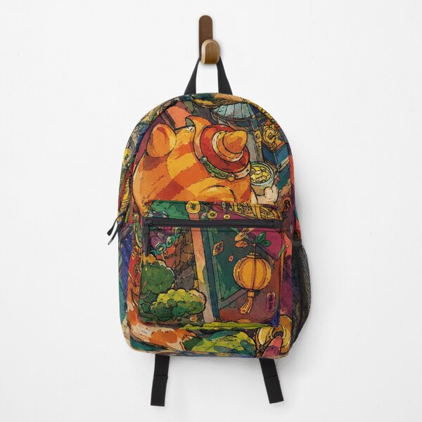 Item preview, Lantern Street Festival Illustration - Lucky Cat City Scene designed and sold by eliramaison.