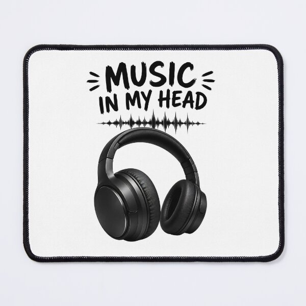 Item preview, Music in My Head Typography with Black Wireless Headphones designed and sold by StormVape.