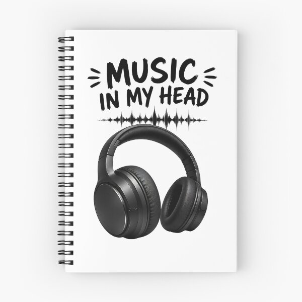 Item preview, Music in My Head Typography with Black Wireless Headphones designed and sold by StormVape.