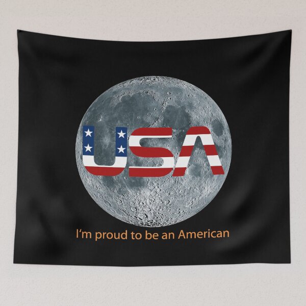 Item preview, USA on the Moon V4 - I'm proud to be an American designed and sold by ART-OF-ORION.