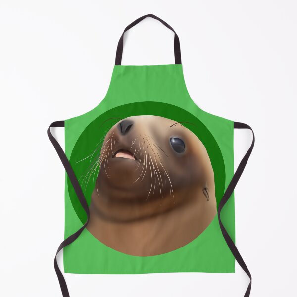 Item preview, Cute pakake (NZ sea lion) pup on green designed and sold by GivernyKate.