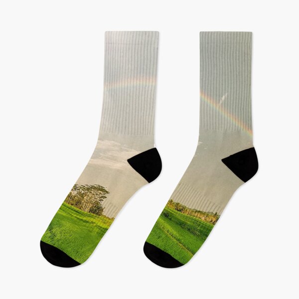 Item preview, Rainbow Over Mindanao Ricefields - Tropical Philippines | Lush Agriculture & Nature Art designed and sold by Ross.A.Campbell.