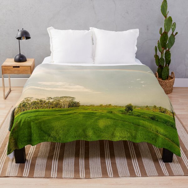 Item preview, Rainbow Over Mindanao Ricefields - Tropical Philippines | Lush Agriculture & Nature Art designed and sold by Ross.A.Campbell.