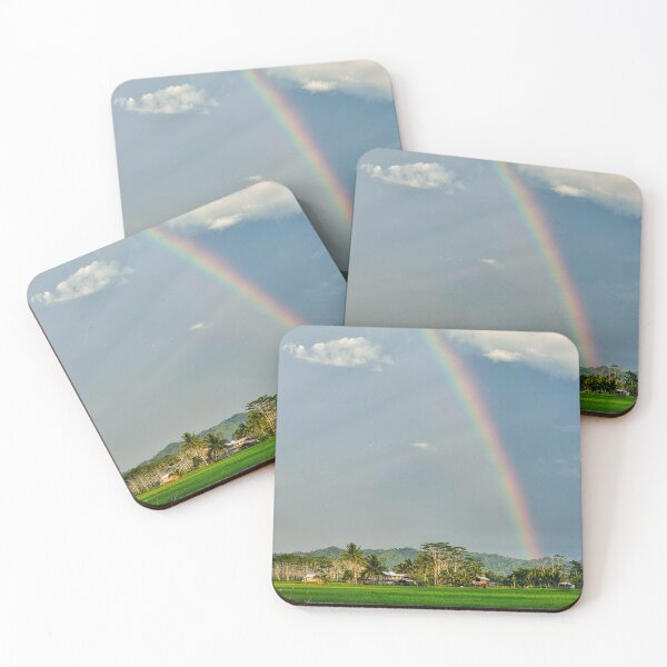 Item preview, Rainbow Over Mindanao Ricefields - Tropical Philippines | Lush Agriculture & Nature Art designed and sold by Ross.A.Campbell.