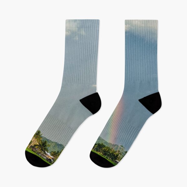 Item preview, Rainbow Over Mindanao Ricefields - Tropical Philippines | Lush Agriculture & Nature Art designed and sold by Ross.A.Campbell.