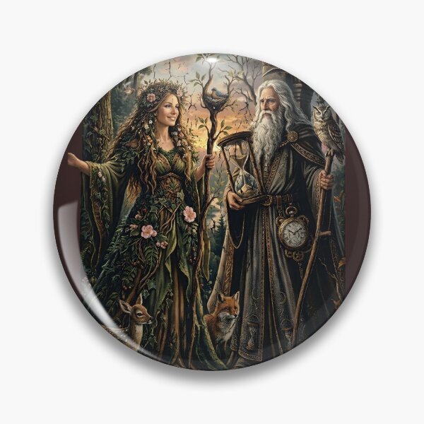 Item preview, Eternal Cycle: Nature Goddess and Father Time  designed and sold by digitalbob60.