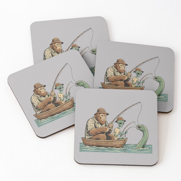 Item preview, Bigfoot Alien Loch Ness Monster UFO Youth Sasquatch Fishing designed and sold by GreggRoss.