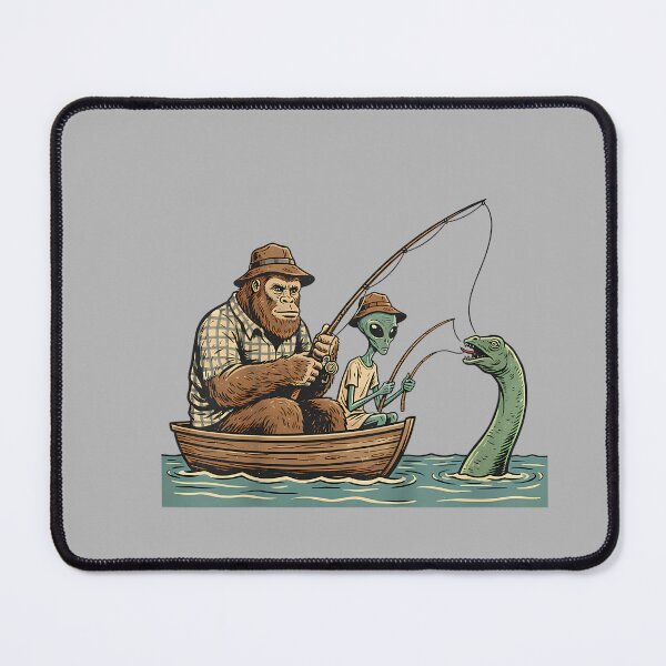 Item preview, Bigfoot Alien Loch Ness Monster UFO Youth Sasquatch Fishing designed and sold by GreggRoss.